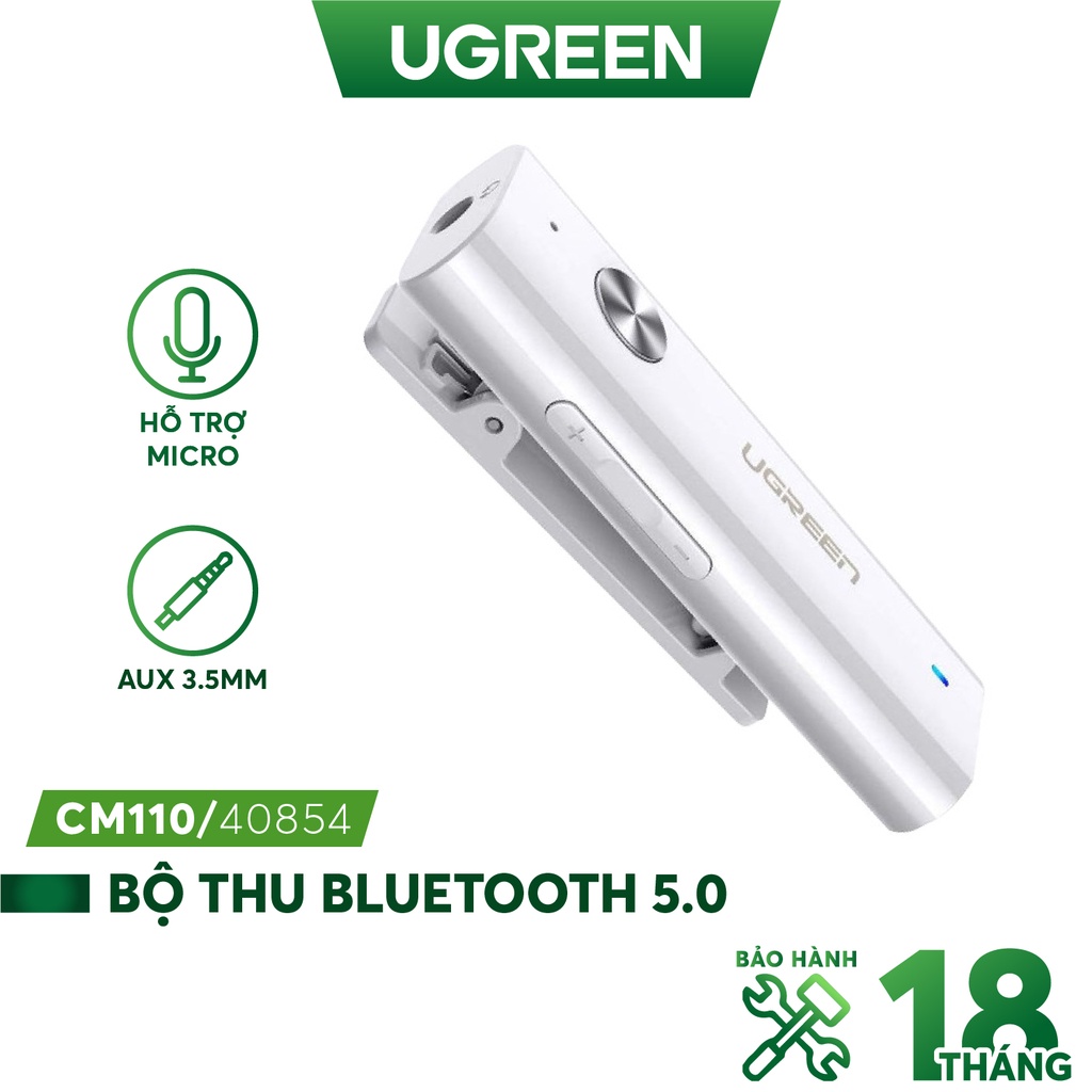 Thiết bị nhận Bluetooth 5.0 UGREEN CM110 40854 dùng cho tai nghe hỗ trợ Micro