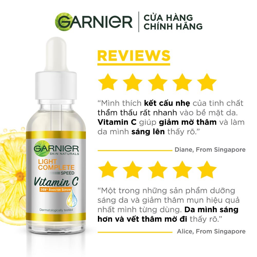 [Mã FMCGMALL - 8% đơn 250K] Tinh chất tăng cường sáng da mờ thâm Garnier 30ml