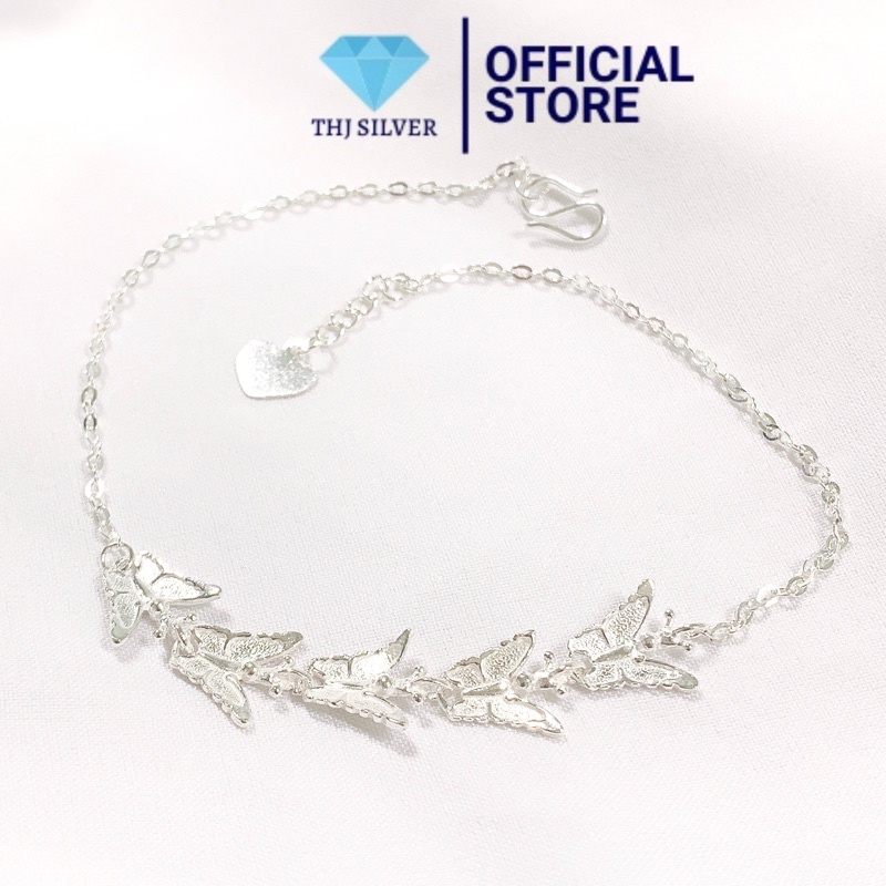 Lắc chân bướm chuẩn bạc ta nguyên chất-THJ SILVER