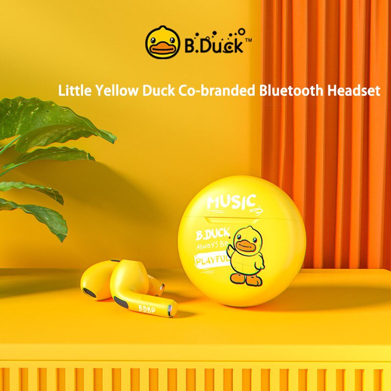 Tai Nghe Nhét Tai Không Dây Bluetooth TWS Hình Vịt Vàng Disney Đáng Yêu Kèm Mic
