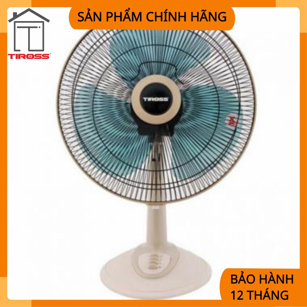 Quạt bàn 12&quot; TIROSS TS910, 40W, màu ghi đậm và sữa trắng (mới) TS910