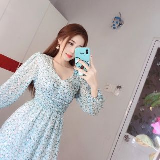 Đầm voan tay dài