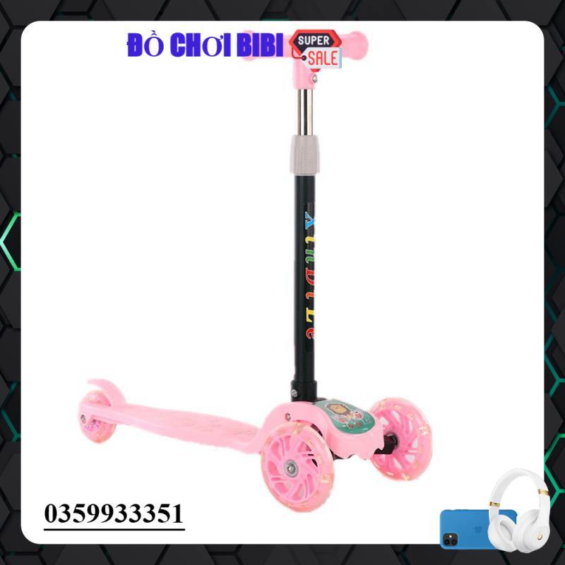 Xe scooter cho bé xe trượt scooter NHỰA trẻ em 3 bánh gấp gọn có đèn phát sáng