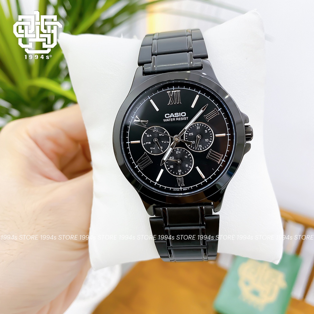 Đồng hồ nam Casio MTP-V300B-1A dây thép không gỉ, chống nước, hàng chính hãng