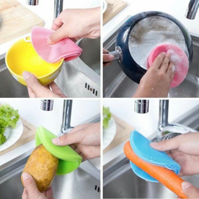 Combo 10 miếng rửa bát, chén silicon