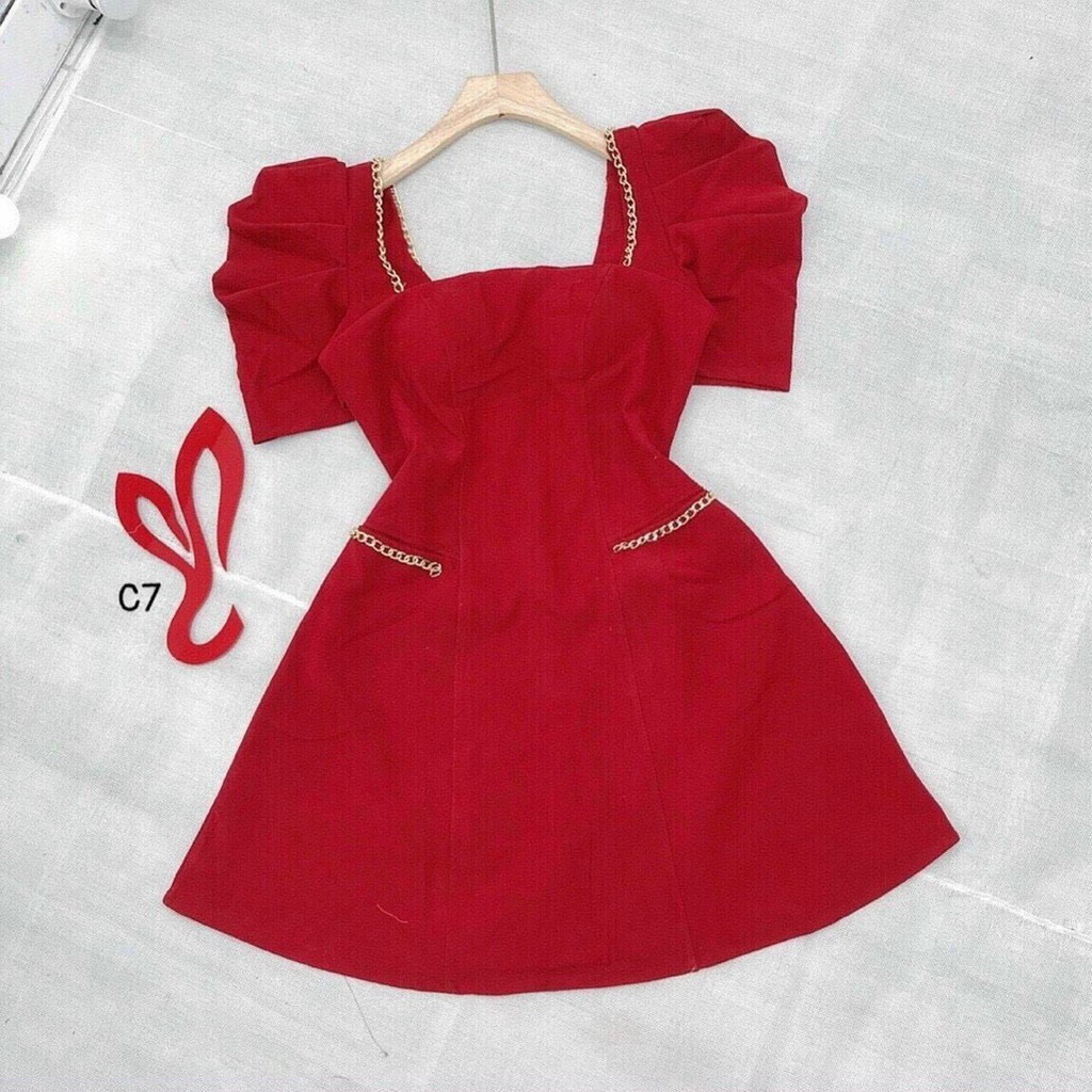 Đầm trượt phối viền xích siêu xinh đẹp cho chị em