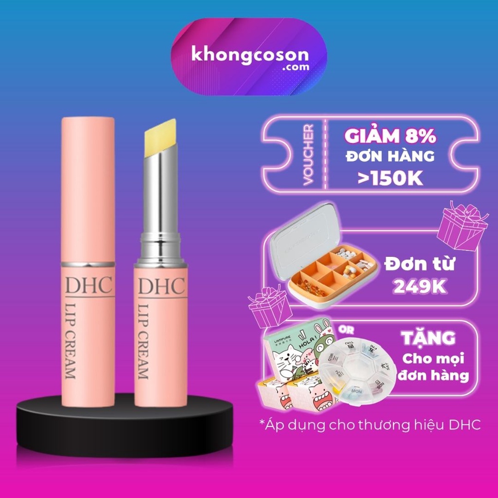 Son Dưỡng Môi DHC Không Màu Làm Mờ Và Giảm Thâm Nhật Bản DHC Lip Cream 1,5g - Khongcoson