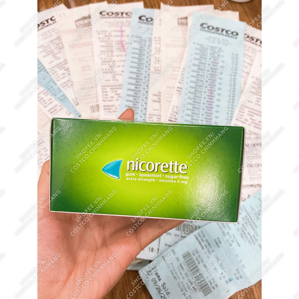 Kẹo cao su cai thuốc lá Nicorette Gum 75 viên