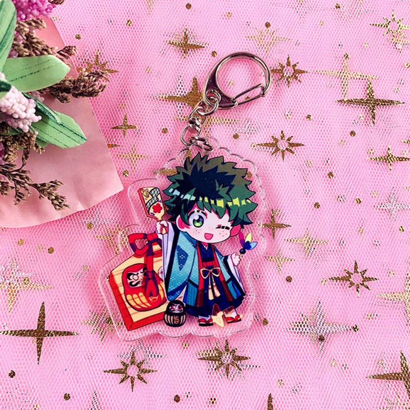 Móc Chìa Khóa Bằng Acrylic Trong Suốt Hai Mặt Họa Tiết Anime My Hero Academia Todoroki Shouto