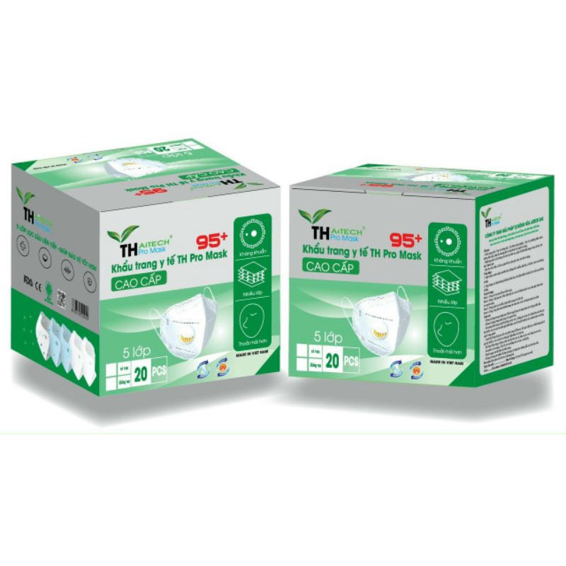 Hộp 20 cái khẩu trang N95 TH pro mash cao cấp có van