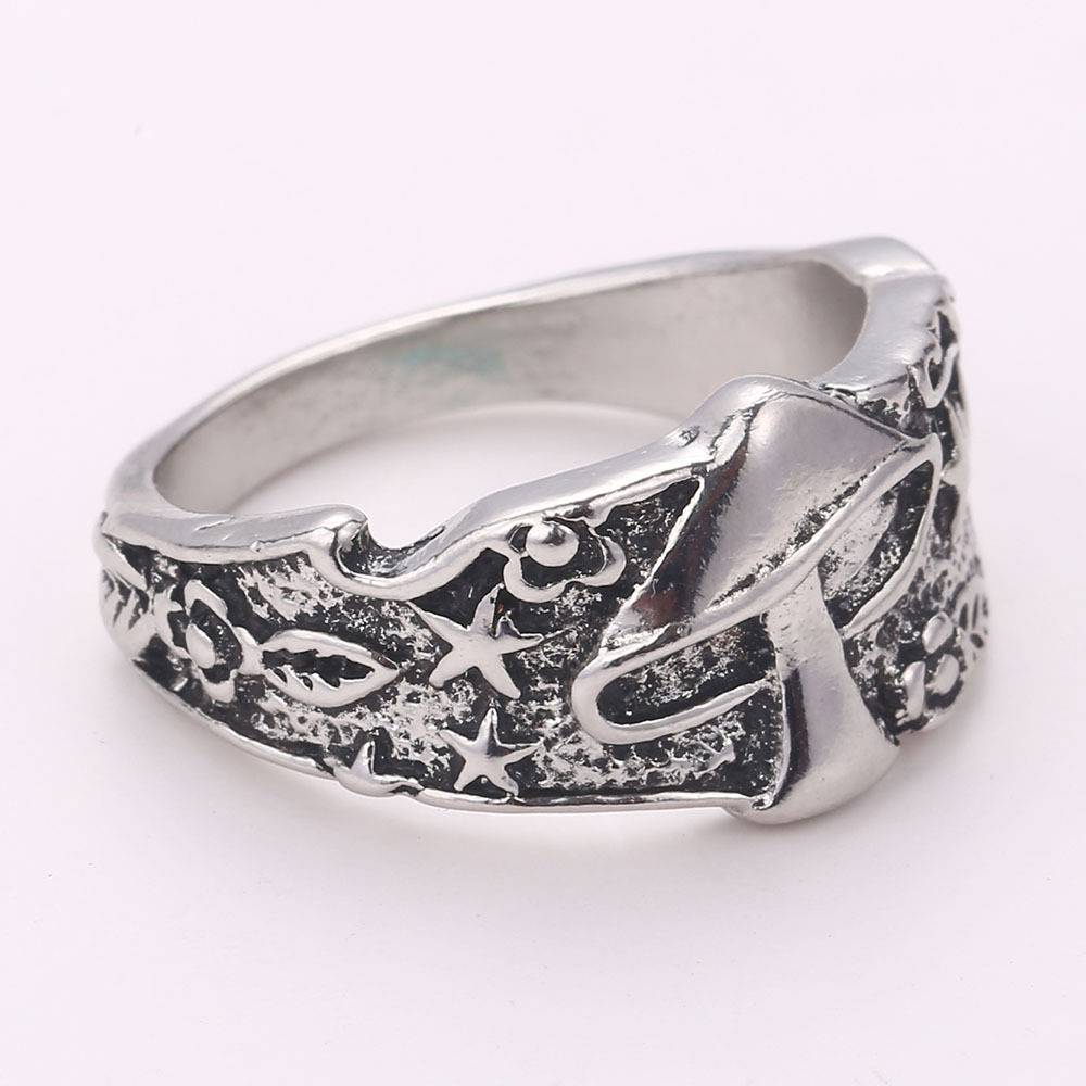 Nhẫn Đeo Tay Kim Loại Khắc Hoa Đính Đá Phong Cách Cổ Điển Cho Nữ