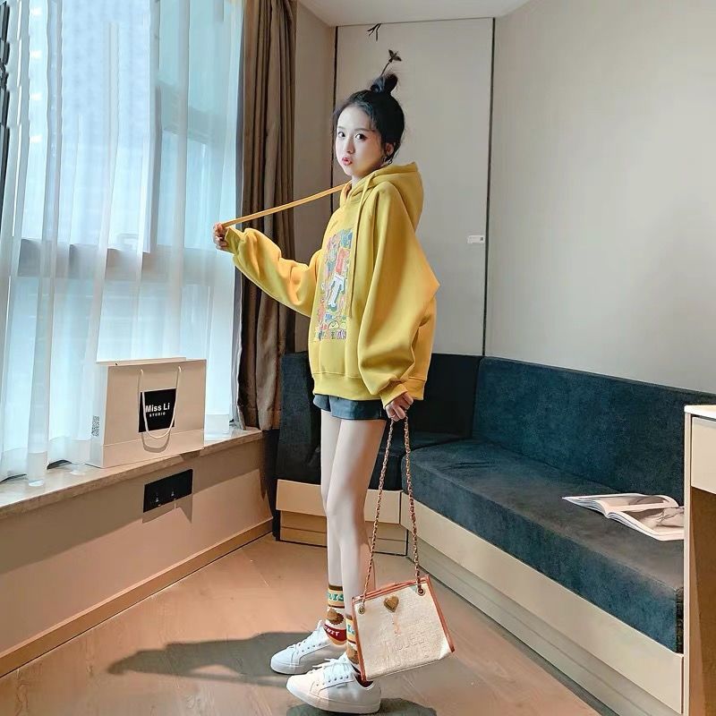 Áo Hoodie Dáng Rộng Phong Cách Thời Trang Hàn Quốc Cho Nữ