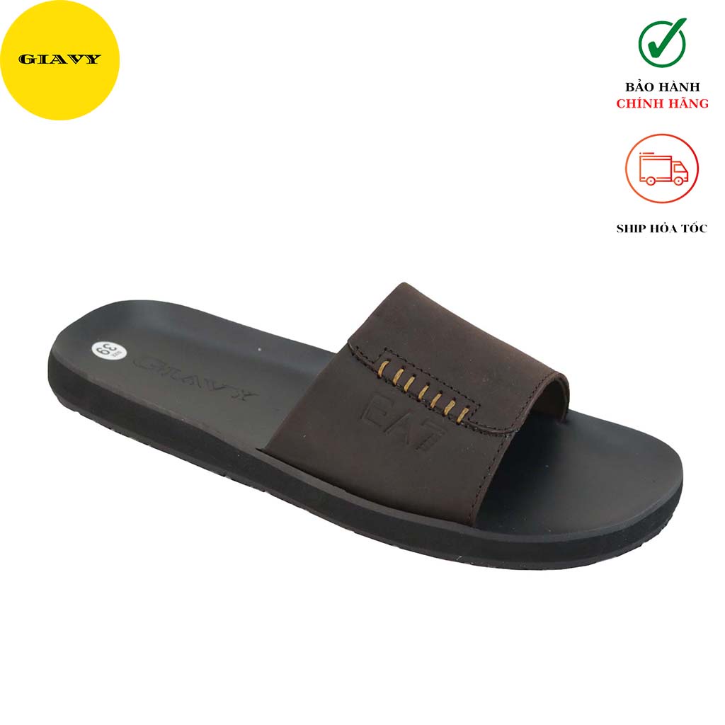 Dép da nam quai ngang L538 - GIÀY GIAVY