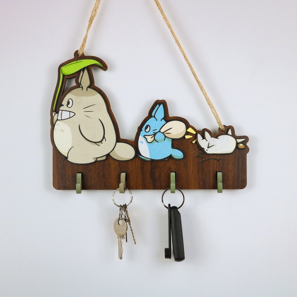 Bảng gỗ mèo đu dây, cõng nhau, totoro,...  - Bảng gỗ treo tường, trang trí nhà cửa