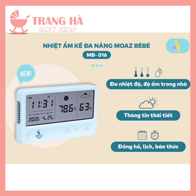 CHÍNH HÃNGNHIỆT ẨM KẾ TRONG NHÀ MOAZ BÉBÉ MB016 BẢO HÀNH 12 THÁNG