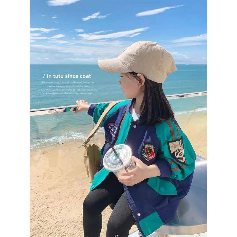 Hàng Mới Về Mới Áo Khoác Bóng Chày Bằng Cotton Nguyên Chất Chống Gió Dễ Phối Đồ Cho Bé Gái