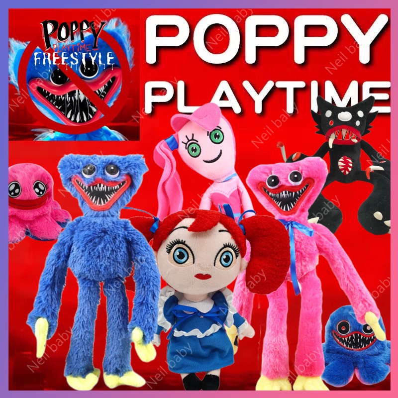 【Neil Baby】gấu bông huggy wuggy Poppy Playtime Fluffy thời gian chơi cây thuốc phiện giờ ra chơi Dễ thương Phim hoạt hình kinh dị Nhân vật Búp bê sang trọng thú nhồi bông Búp Bê Nhồi Bông búp bê nhồi bông đồ chơi cho bé