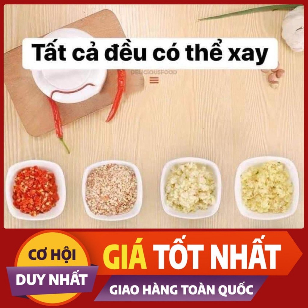 Xay tỏi ớt mini bằng tay Mini Food Chopper, máy xay thịt thực phẩm - Mian mart giúp bạn tiết kiệm thời gian khi vào bếp