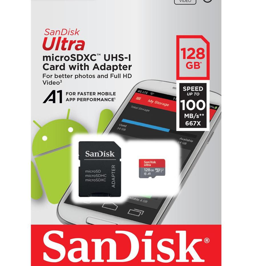 Bộ Chuyển Đổi Sandisk Ultra Microsd 100mbps Plus Adapter - 128gb