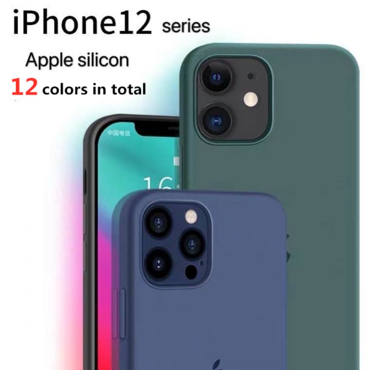 Được Thiết Kế ặc Điệt Cho Dòng iPhone 12 Ốp lưng Silicone Chống Sốc Màu Trơn Cho Iphone 12 12mini 12pro 12pro Max Ốp Điện Thoại