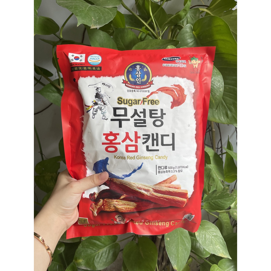 Kẹo Hồng Sâm Không Đường 365 Sugar Free Red Ginseng Candy (Gói 500g)