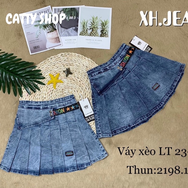 Váy jean xòe, jean ôm cao cấp thời trang cute cho bé gái từ 18 -32 kg, catty shop