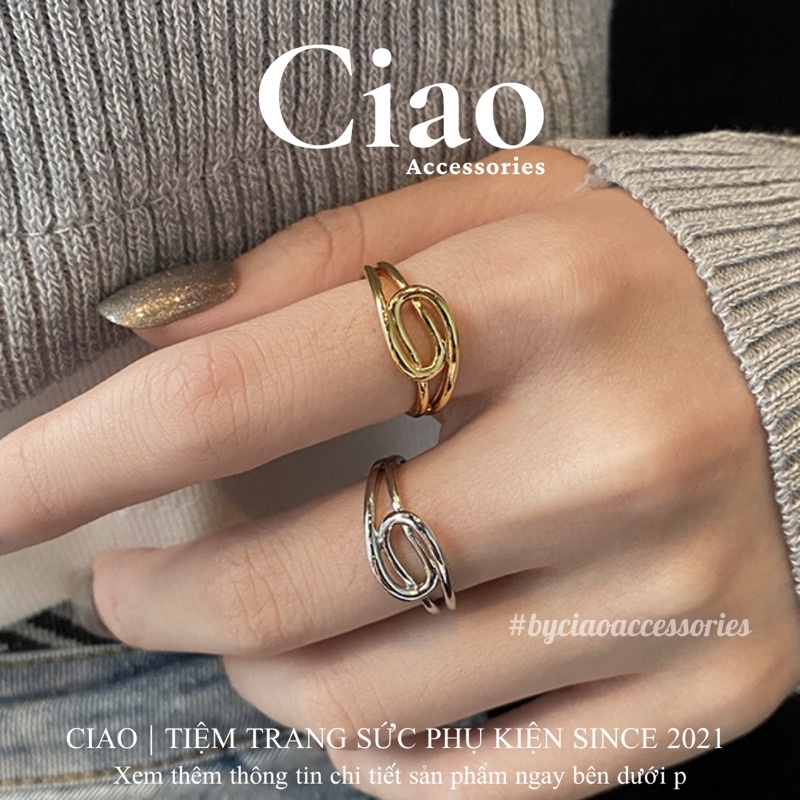 [HOẢ TỐC 1H] Nhẫn mạ bạc S925 thiết kế hoạ tiết xích phong cách trendy mới lạ Lonna Ciao