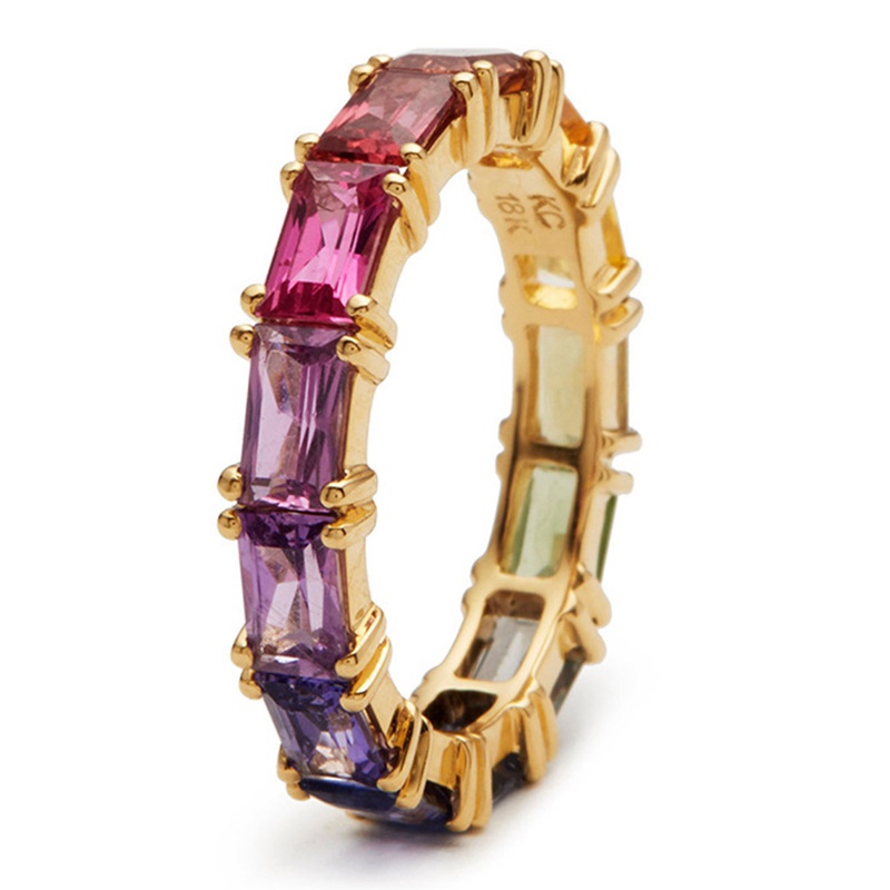 Tmdbyx Nhẫn Đeo Ngón Tay Màu Cầu Vồng Đơn Giản Thời Trang Cho Nữ