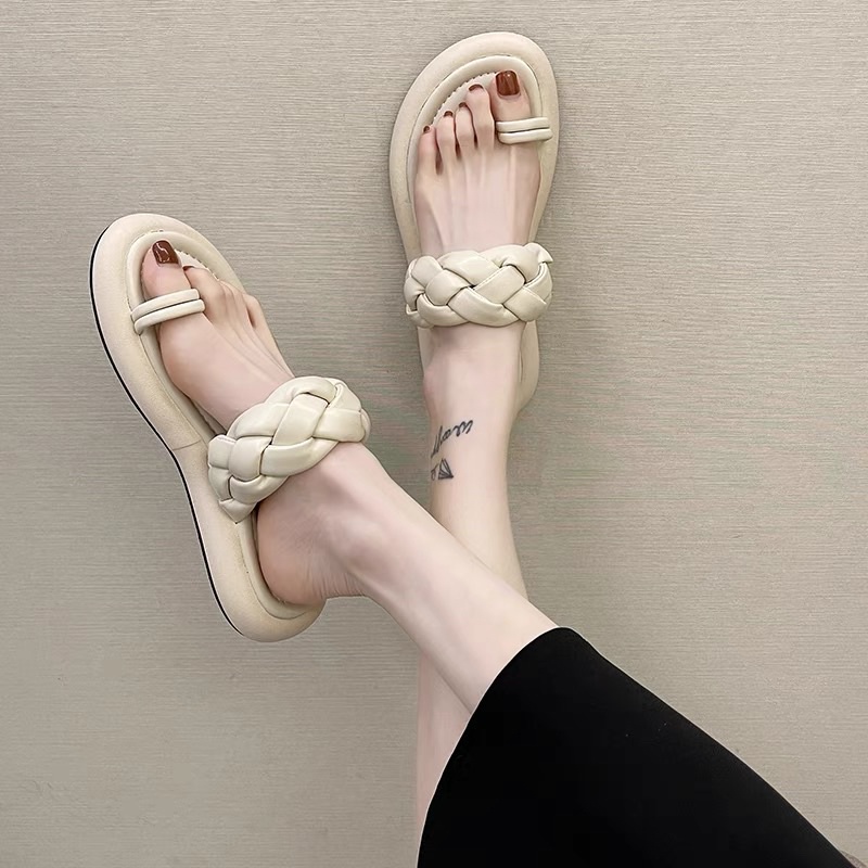 Dép xỏ ngón ulzzang độn đế | đế bằng Quai ngang siêu toa màu pastel siêu xinh CÓ ẢNH THẬT