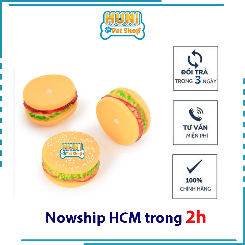 Đồ Chơi Bánh Hamburger Dành Cho Thú Cưng - đồ chơi cho chó mèo - Huni petshop