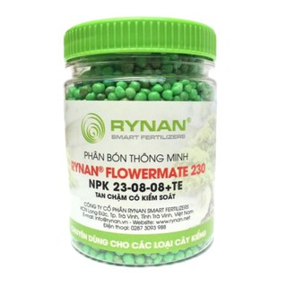 Phân tan chậm thông minh PHÂN BÓN Rynan 230 Flowermate NPK 23-08-08 TE hũ 150g chuyên dùng cho các loại cây cảnh