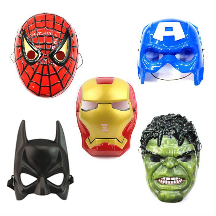 Mặt nạ hóa trang nhân vật phim Biệt đội siêu anh hùng các nhân vật Người Nhện, Người sắt, Người Dơi, Người khổng lồ xanh