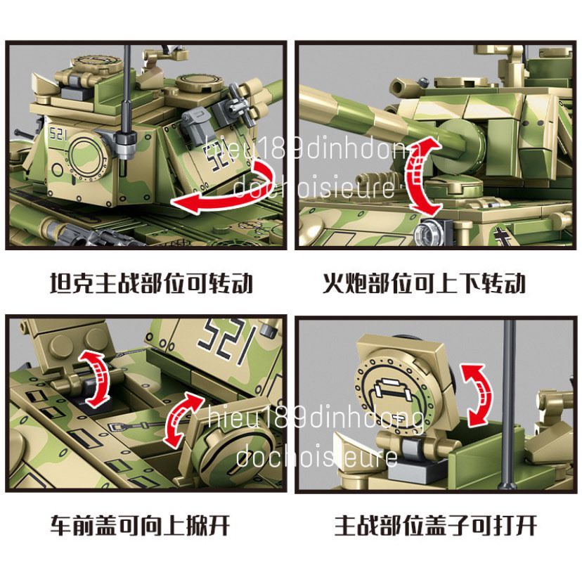 Lắp Ráp Xếp Hình non Lego City SY0108 : Xe tank PZ Panther V panzerkampfwargen 858 mảnh