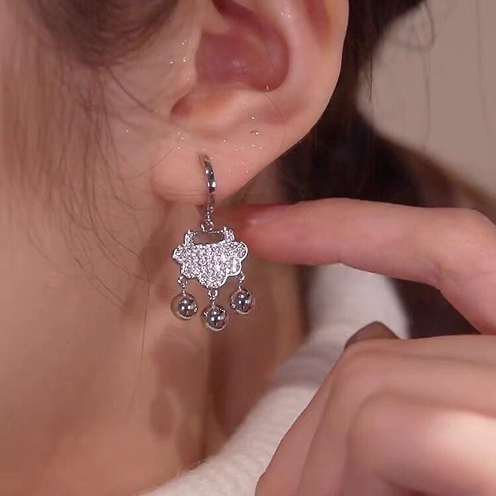 Khuyên Tai Dáng Dài Khóa Bình An Hòa Bình An Trung Quốc Đơn Giản Thời Trang Cho Nữ