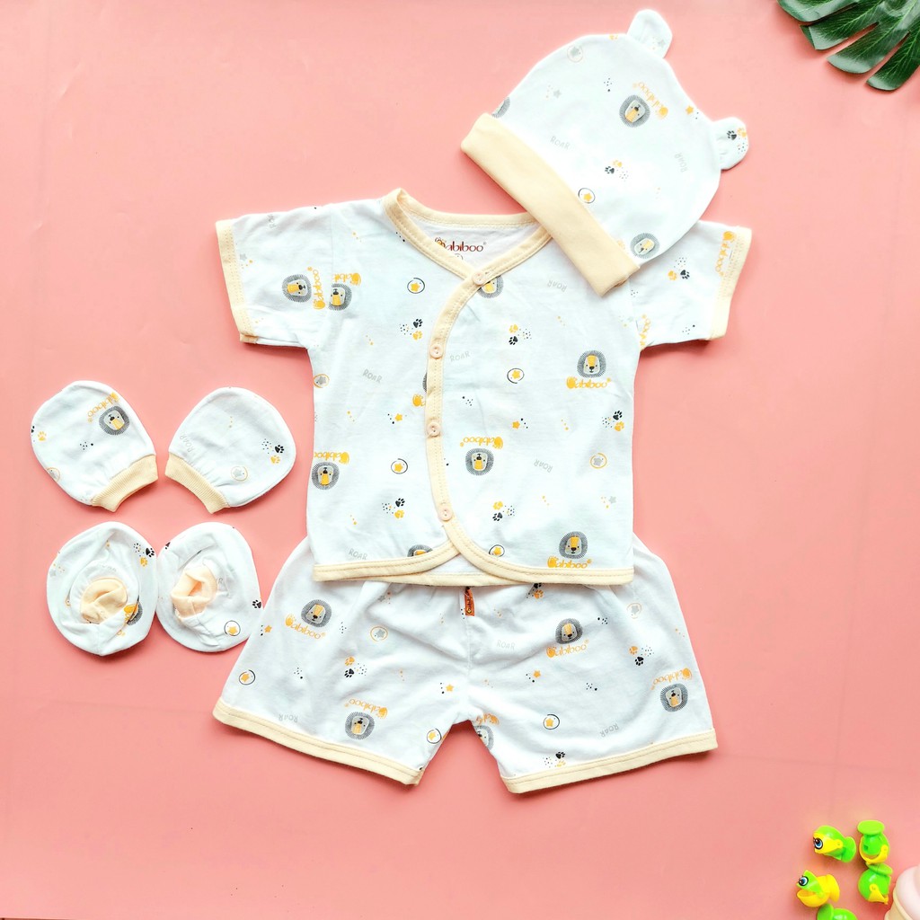Set quần áo sơ sinh Babiboo 5 món dễ thương cho bé