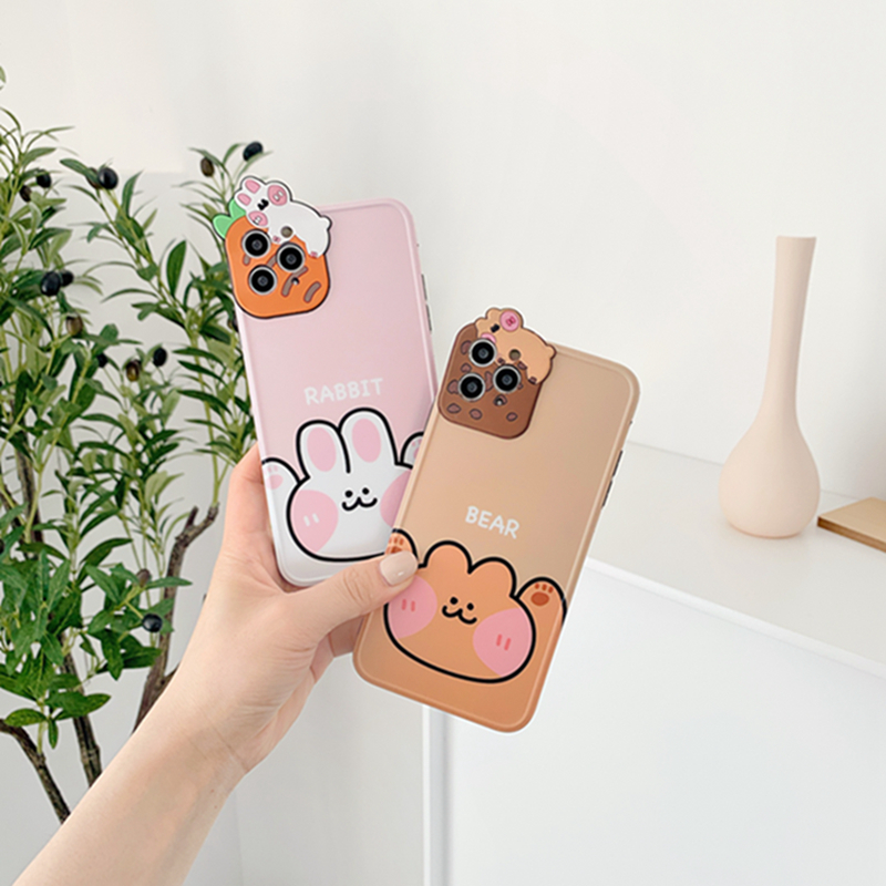 Ốp Điện Thoại Hình Gấu Và Thỏ Đáng Yêu Cho Iphone 12 Pro Max 11 Pro Max X Xr Xs Max Xr 8 7 Plus | BigBuy360 - bigbuy360.vn