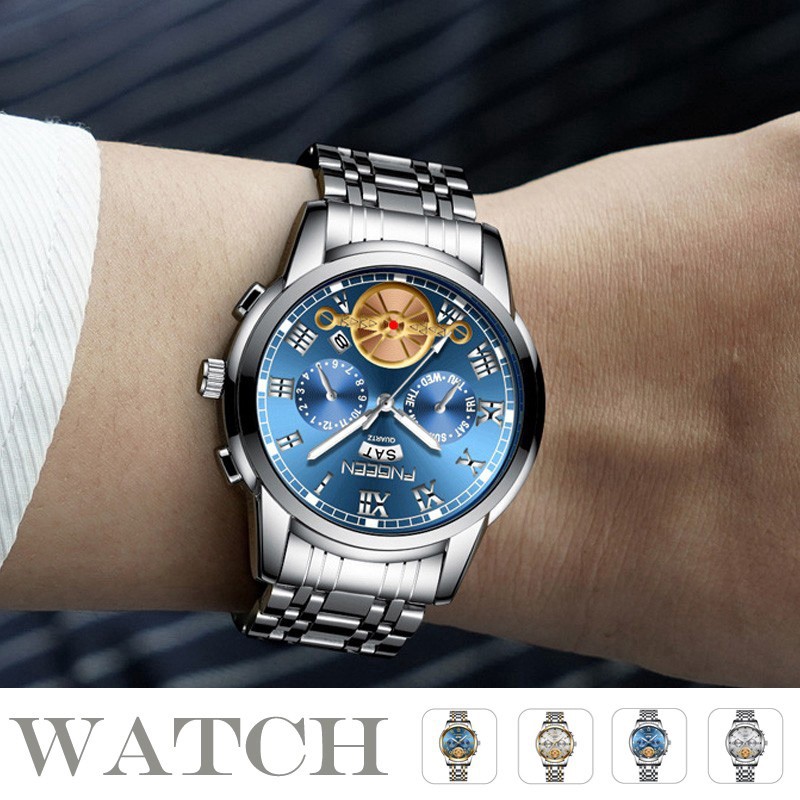 Đồng hồ nam FNGEEN F15 mặt tròn giả cơ có lịch thưs thứ và ngày,kiểu dáng đẳng cấp sang trọng | BigBuy360 - bigbuy360.vn