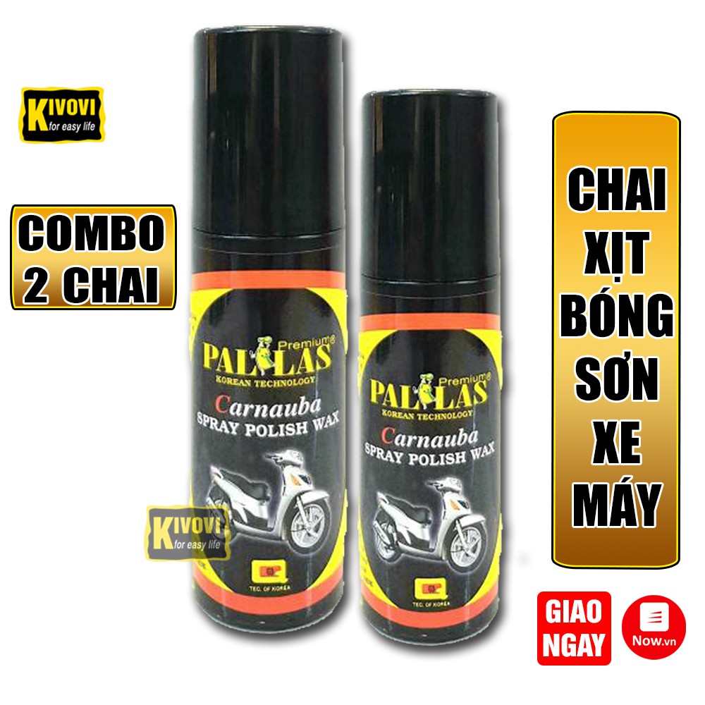 [COMBO 2 CHAI] Chai Xịt Bóng Sơn Xe Máy Pallas Polish Wax 120ml- Bình Xịt Wax Bóng Xe Máy, Ô Tô - Dung Dịch Đánh Bóng Xe