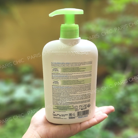 Sữa tắm gội cho bé Corine de Farme 95% thành phần từ thiên nhiên dịu nhẹ an toàn 500ml