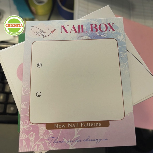 [Giá tận xưởng] Tag Gắn Móng Tay, Nailbox,Size 9x11cm - Giấy C300 Cán mờ Giá rẻ