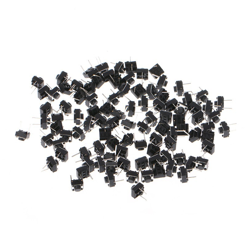Bộ 100 nút bấm 2 chấu kích thước 6x6x5mm