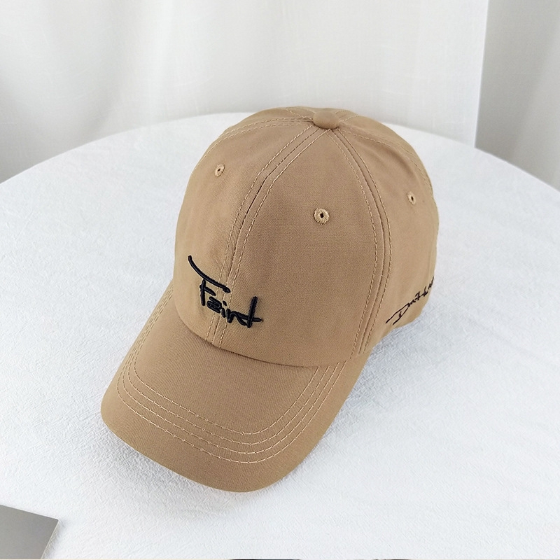 Mũ Lưỡi Trai Linjw Vải Cotton Mềm Mại Thêu Chữ Phong Cách Hàn Quốc Sành Điệu