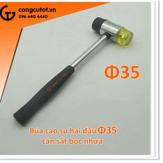 Búa cao su 2 đầu Φ35mm cán kim loại bọc nhựa