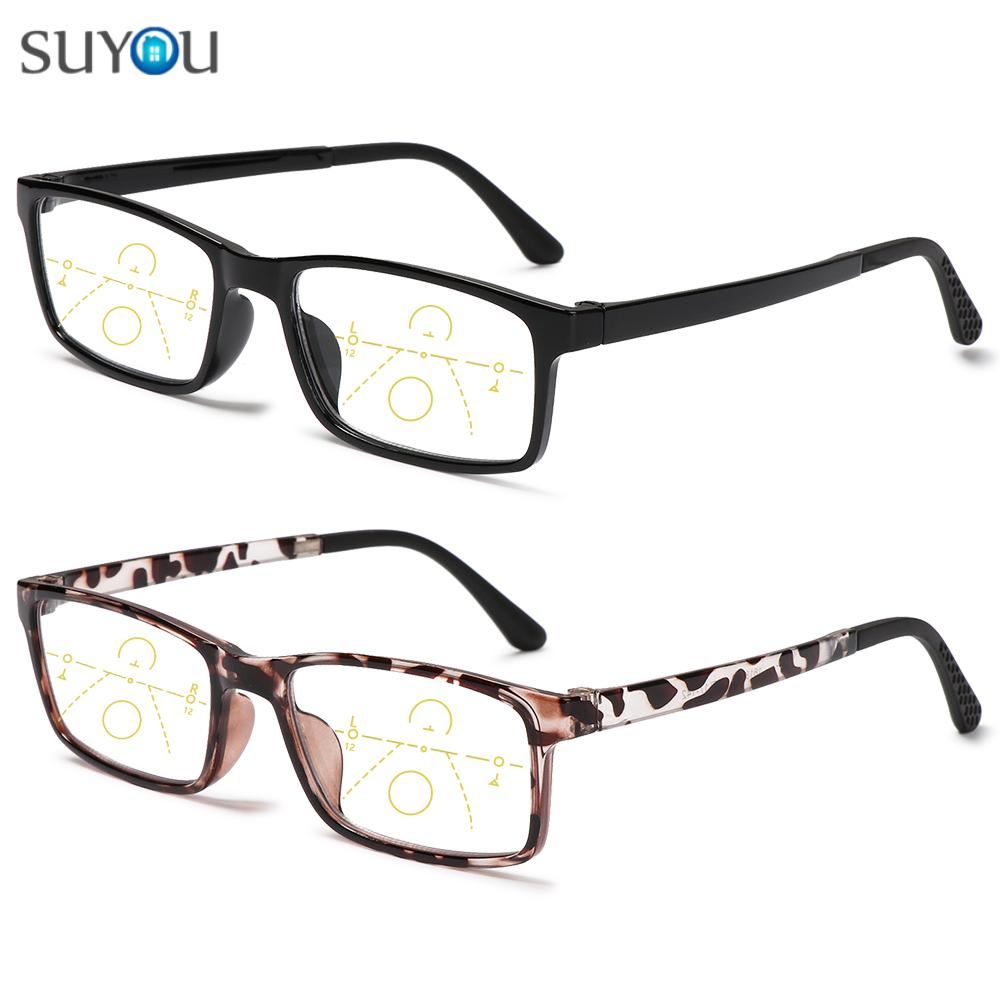 SUYOU Men Women Fashion Anti Blue Light Reading Glasses Anti-UV Computer Goggles Progressive Presbyopic Eyewear Anti-blue Rays Anti-fatigue Retro Classic...