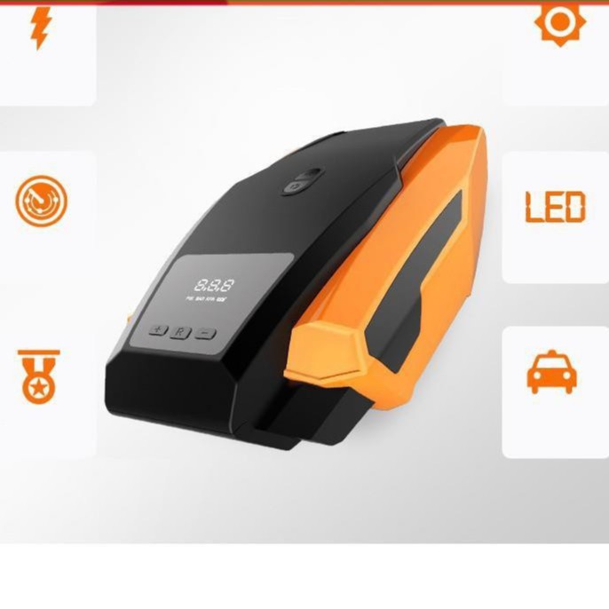 Bơm Ô Tô Khẩn Cấp PORTABLE AIR COMPRESSOR ATJ-1166S Công Suất Cao 150PSI Kèm Đồng Hồ Đo Áp Suất Lốp Và Đèn Led