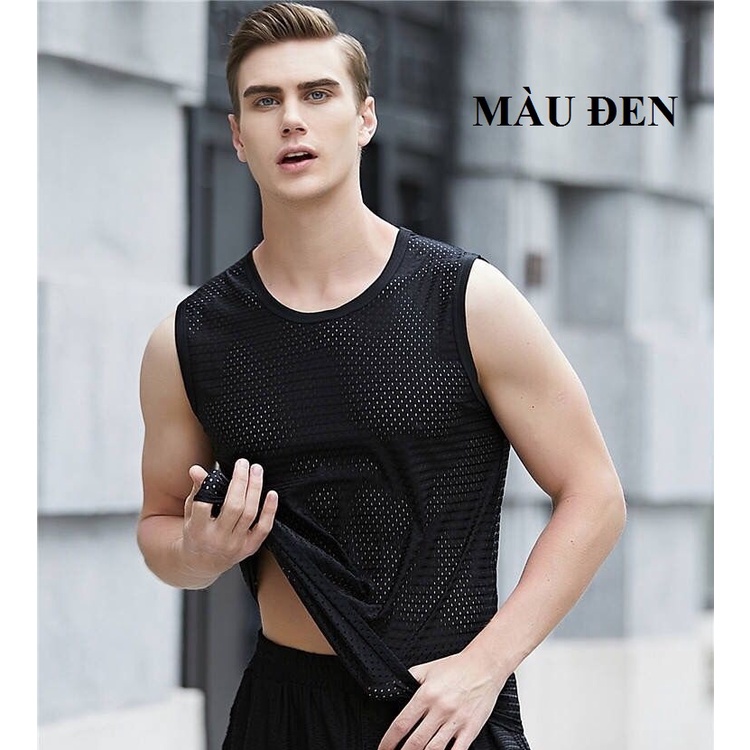 Áo ba lỗ thể thao nam thông hơi mặc nhà tập gym cực mát lạnh A3L01 - Overman