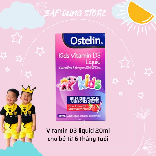 Vitamin D3 Ostelin, Vitamin D3 cho trẻ sơ sinh đến 12 tháng tuổi