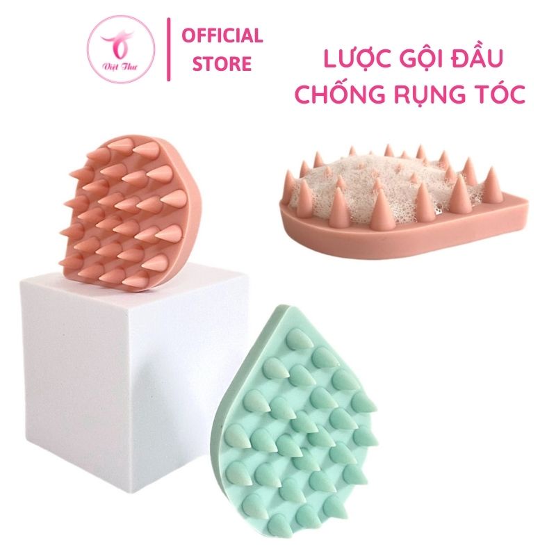 Lược gội đầu chống rụng tóc VIỆT THƯ, đàn hồi tốt, massage da đầu hiệu quả, 68gr, 8,6x6,6x2,3cm