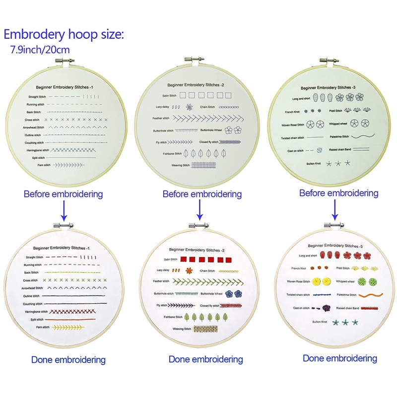 Bộ Dụng Cụ Thêu Bằng Tre Chất Lượng Cao Dành Cho Người Mới Bắt Đầu