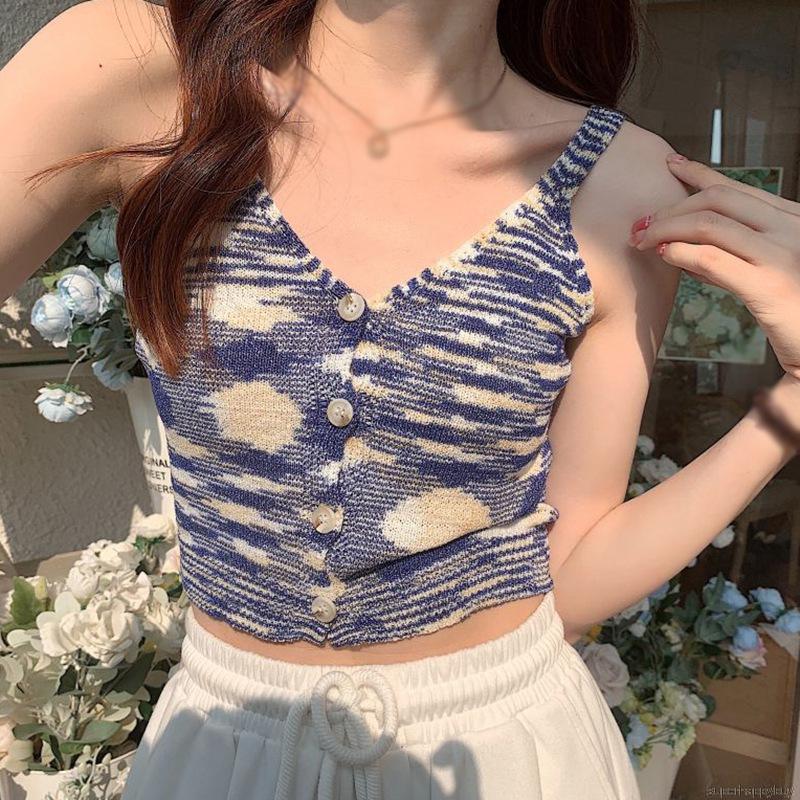 Áo Tank Top Dệt Kim Thiết Kế Quyến Rũ Cho Nữ